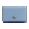 Micro 10 Snap Closure Calfskin Wallet Women Wallet Blue CR799-SVEYB