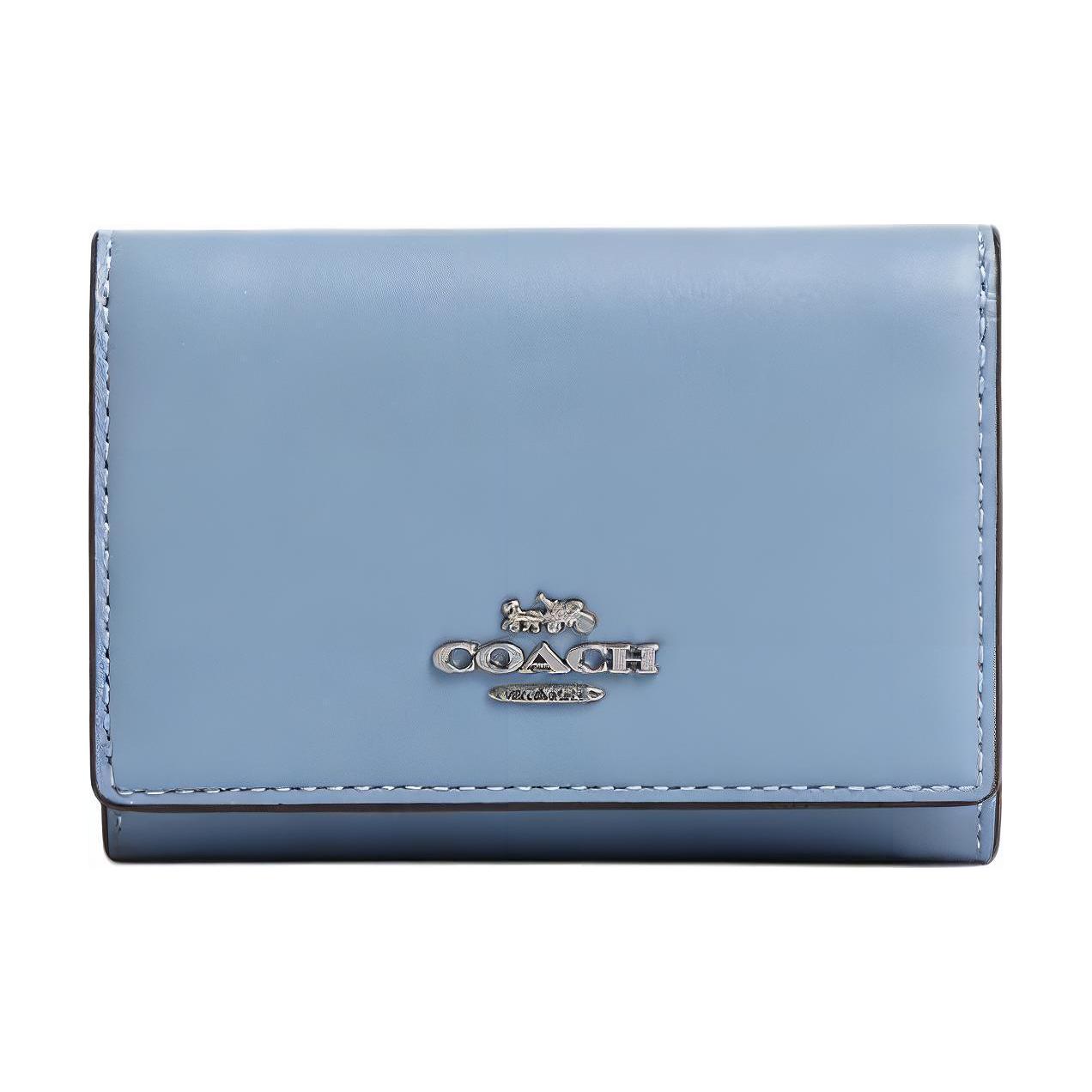 

Coach Micro 10 Snap Closure Calfskin Wallet Women wallet Blue CR799-SVEYB Basic Set (Bag+Dust Bag)
