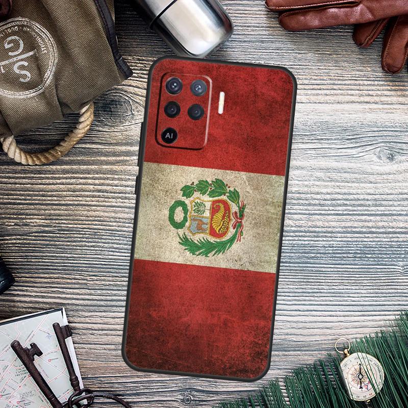 Peru Flag For OPPO A15 A16 A17 A76 A96 A77 A52 A72 A5 A9 A79 A58 A78 A98 A94 A74 A57S A54S A53S Case