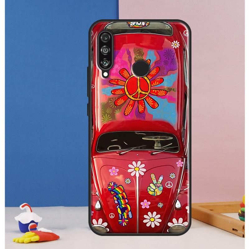 Hippie Peace Bus and Sunflower Case For Huawei Nova Y73 Y72 Y70 Y90 Y60 Y61 Y91 12s 12i 11i 8i 9 10 SE P30 P40 Lite P60 Pro
