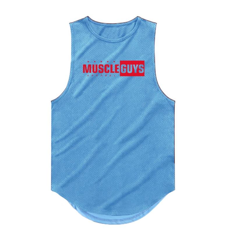 Do The Work  Muscleguys Summer New Brand Gym Sports Quick-drying Bodybuilding Fitness Mesh Fashion Breathable Cool Sleeveless Shirt
