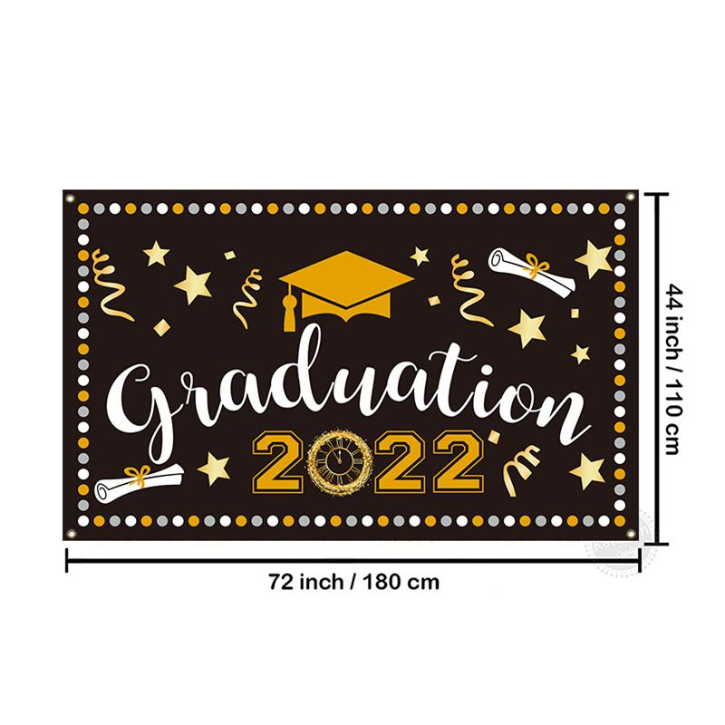 Abschlussfeier Hintergrunddekoration Abschlussjahrgang 2022 Kuchentisch Fotohintergrund Glückwunsch Absolventen Absolventenhut Foto-Requisiten