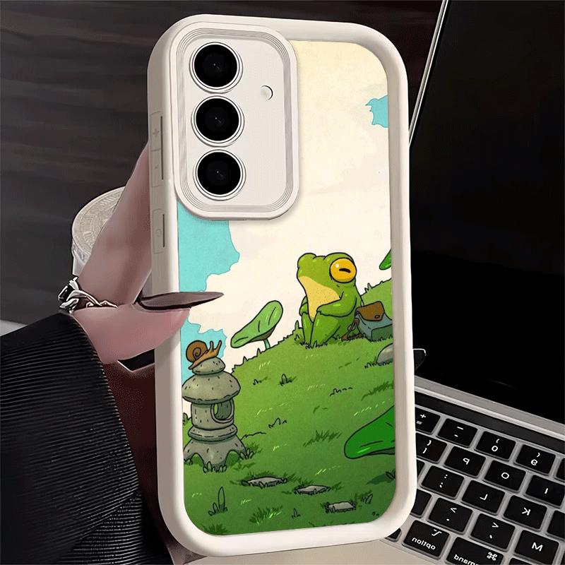Phone Case for Samsung Galaxy A17 A16 A15 A14 A13 Cute Cartoon Frog A56 A36 A26 A55 A35 A25 A54 A34 A24 A53 A33 A23 A07 A06