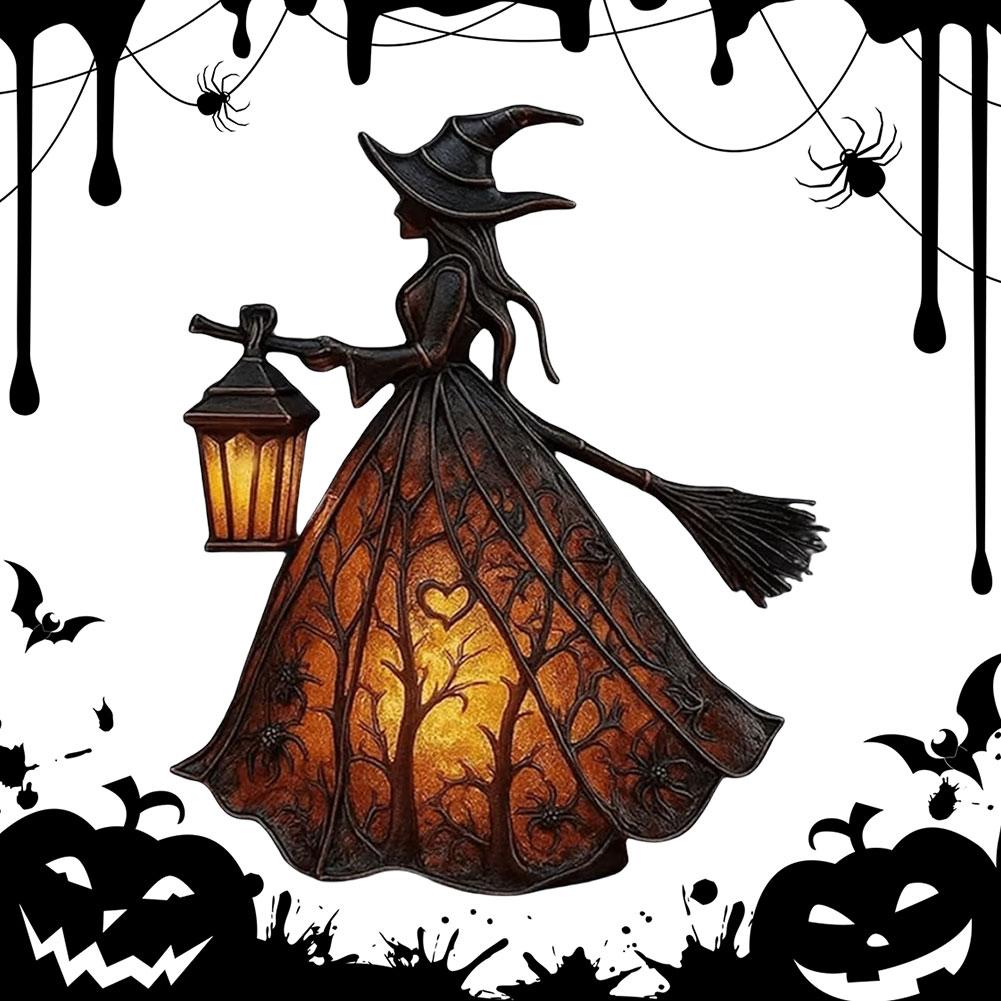 Halloween Decorations Halloween Witch Lamp Spooky Standing Night Light Unique Witch Statue Table Lamp for Bedroom