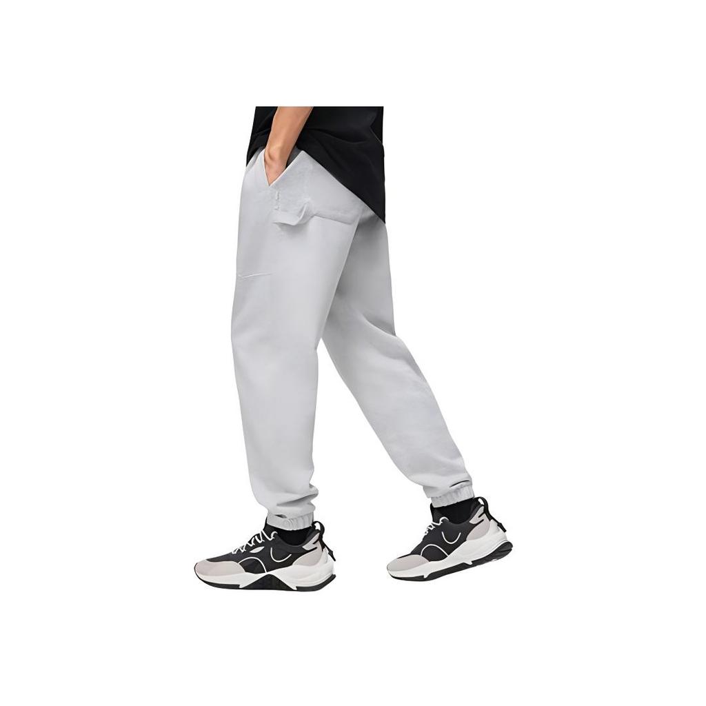 Li Ning Plain Elastic Waistband Cuffed Knit Sports Pants Men Bottoms AKLT253-3
