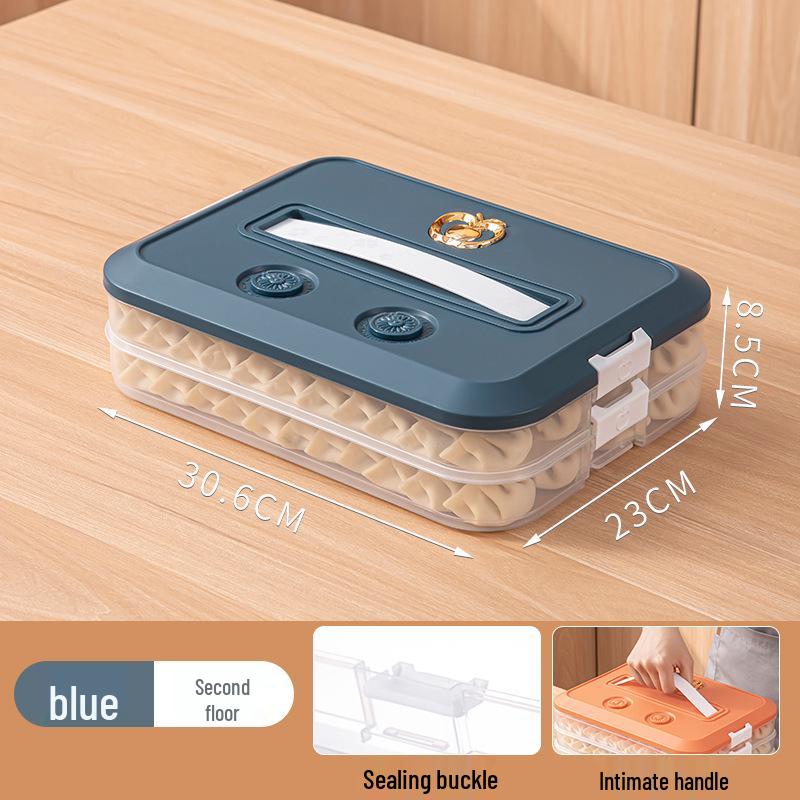 Large Capacity Multi-layer Handheld Transparent Plastic Food Storage Box for Dumplings
