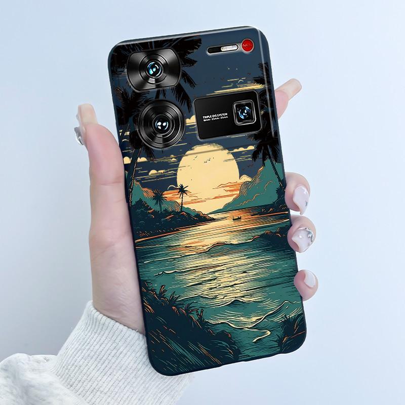 Case For ZTE Nubia Z60 Z70 Z70S Z50 Ultra Cute Love Heart Rabbit Matte Black Soft Silicone Cover For Nubia Z60Ultra Fundas Shell