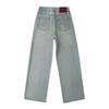 Clashing Embroidery Straight Jeans Women's Pant Flesh Covering Pear High Waisted Wide Leg Drag Trousers