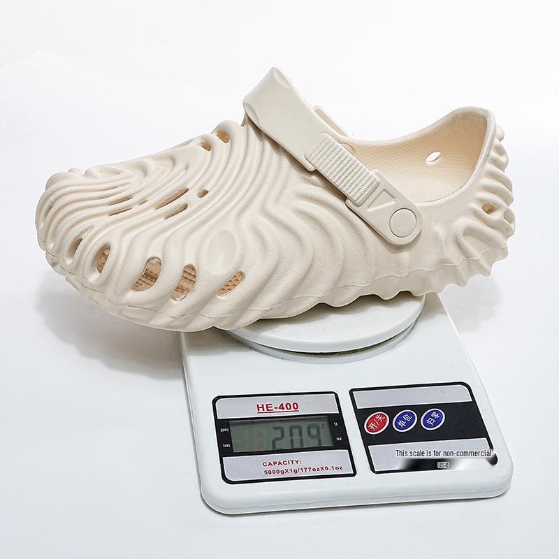 Men's 2025 Summer EVA Thick Sole Open Toe Sandals - Soft Sole Beach and Outdoor Sports Slippers with Fingerprint Hole Design