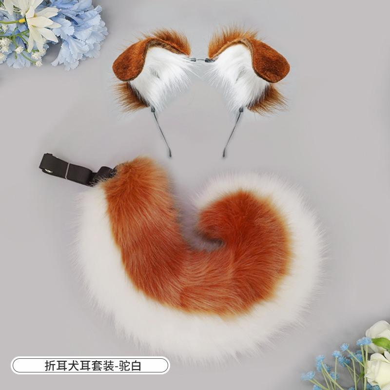 A handmade plush animal ear headdress accessory holiday cosplay Dalmatian fold ear dog ear headband