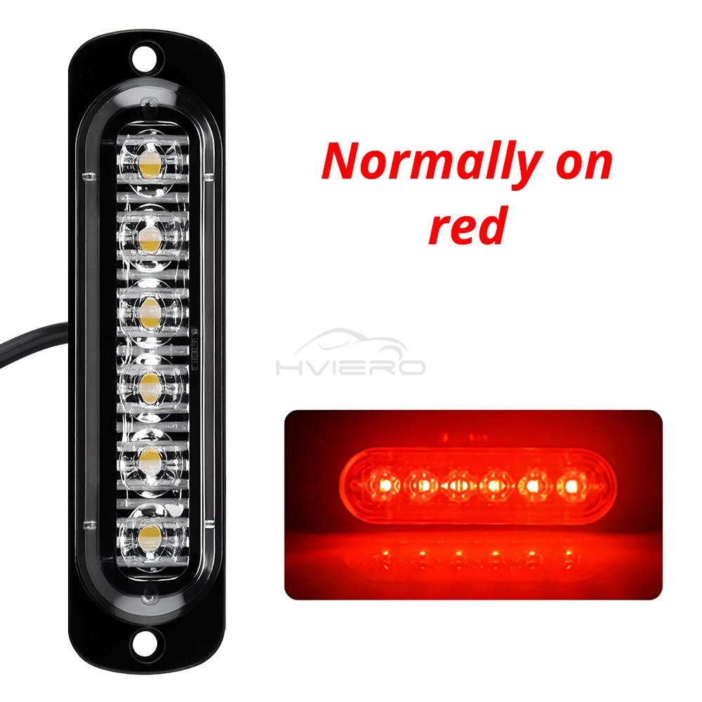 1X Truck 12V-24V LED Warning Strobe Grille Flashing Lamp Bar Side Car Beacon Red Yellow White Turn Signal Parking Drl Fog LightTurn Signal 2
