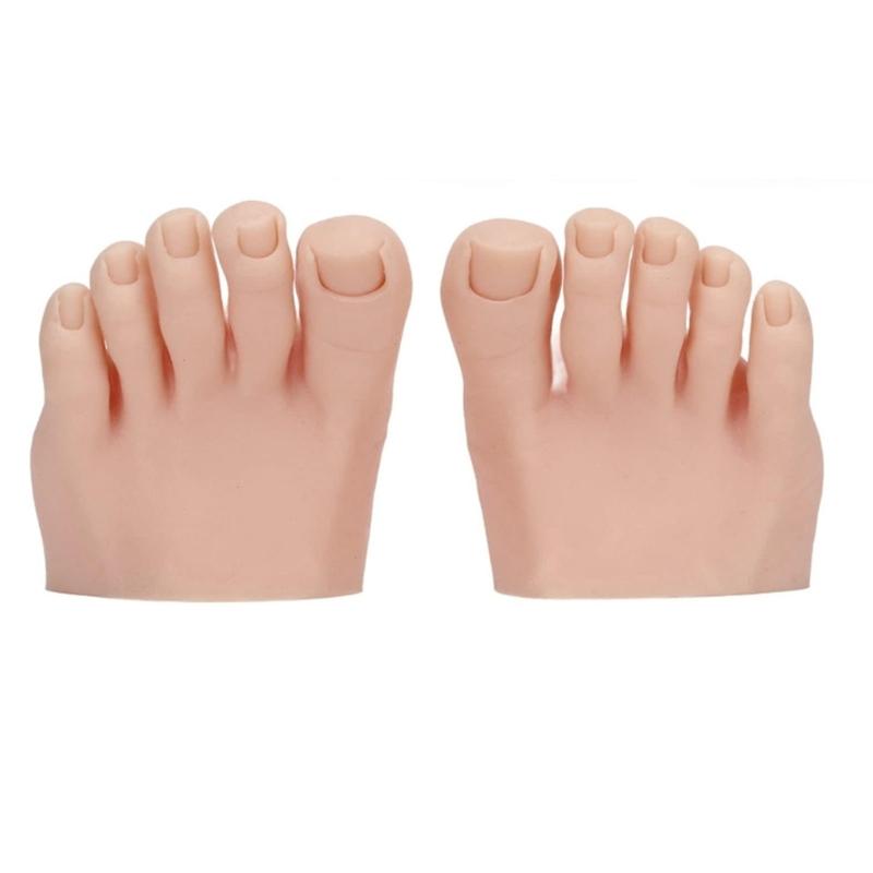 1 para ćwiczeniowa sztuczna stopa elastyczna ruchoma miękka silikonowa sztuczna stopa protetyczna narzędzie do manicure do treningu paznokci ekspozycja