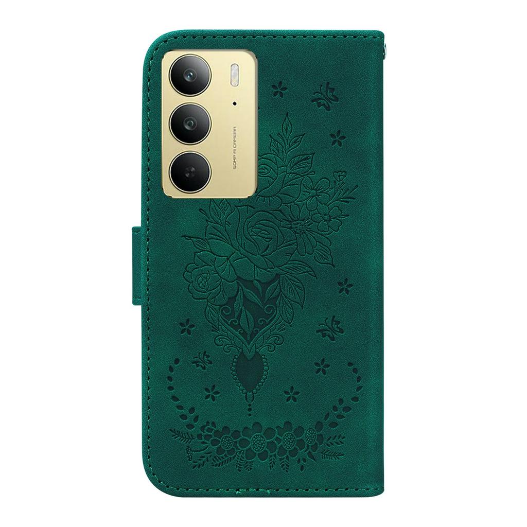 For Realme C75 4G Case PU Leather Wallet Phone Cover Butterfly Flower Imprint