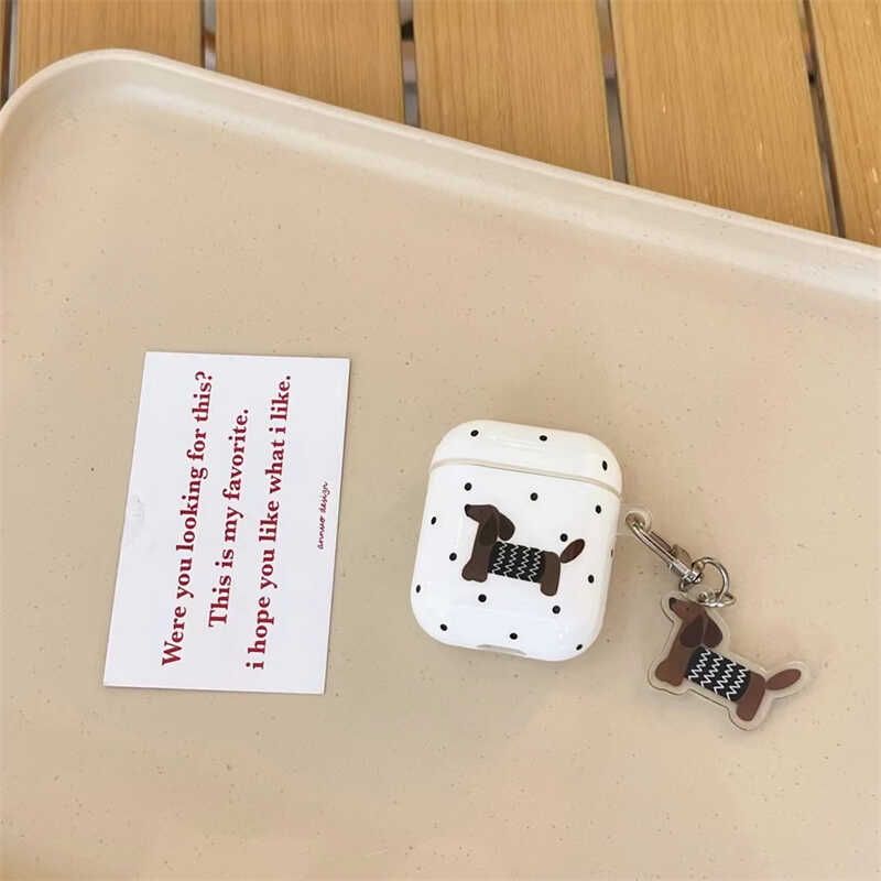 

Apple 1/2 Generation Wireless Bluetooth Protective Case Airpods3 Silica Gel Box Pro2 Huaqiang North 5 Generation Pendant Anti-Fall Shell 4 Generation Airpods Pro Polka Dot Sweater Dog + listing