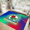 Blackburn Rovers Football Design Crystal Velvet Carpet Cozy Non?Slip Printed Rug For Bedroom Living Room Entrance