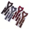 Casual Suspenders with Bow Tie To Prevent Falling Off, Stylish Performance Suspenders, Three Clips, Elastic Suspenders for Trousers.