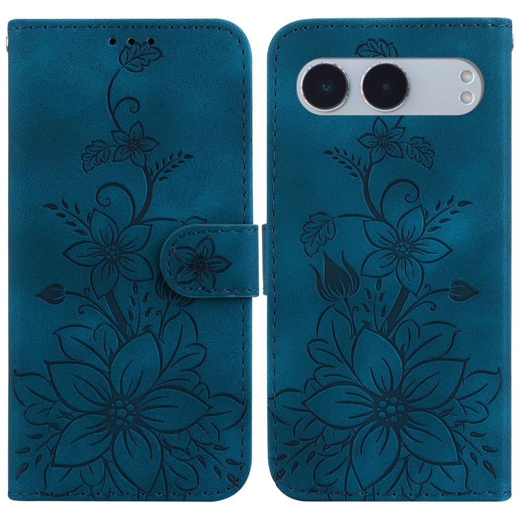For OnePlus Nord 4 Case Lily Flower Imprint Leather Phone Cover with Stand