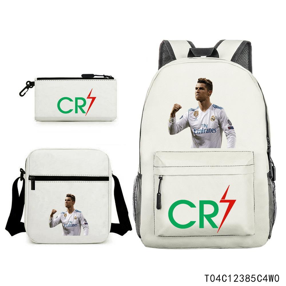 Luo Qixing Three-Piece Schoolbag, Male And Female Students Leisure Bag, Printed Large-Capacity Outdoor Backpack