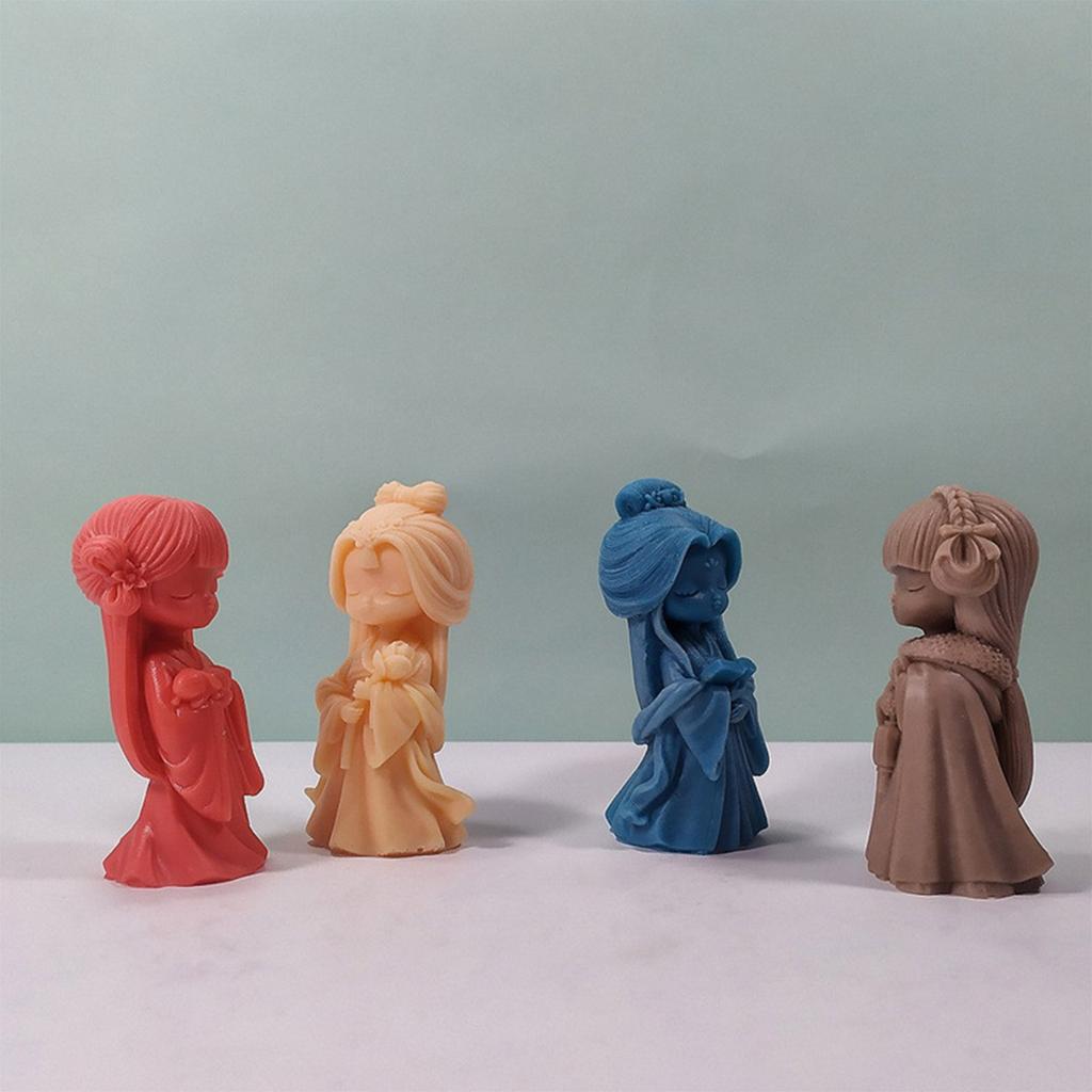 3D Girl Silicone Candle Mold DIY Epoxy Resin Molds Desktop Ornament Crafts Cake Decorating Tool Home Decorations
