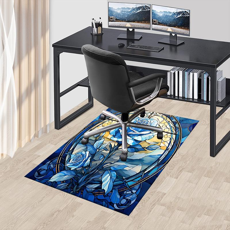 1PC Stained Glass Rose Extra Large Non Slip Floor carpet, Office, family, bedroom Large Area Rug Indoor Rugs, Vibrant Colors