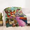 1pc Zootopia Outdoor Blanket Lightweight Flannel, All-Season Use for Sofa, Bed, Travel, Camping, Living Room, Office, Couch034