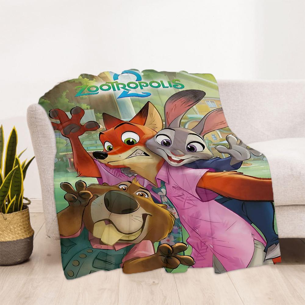 1pc Zootopia Outdoor Blanket Lightweight Flannel, All-Season Use for Sofa, Bed, Travel, Camping, Living Room, Office, Couch034