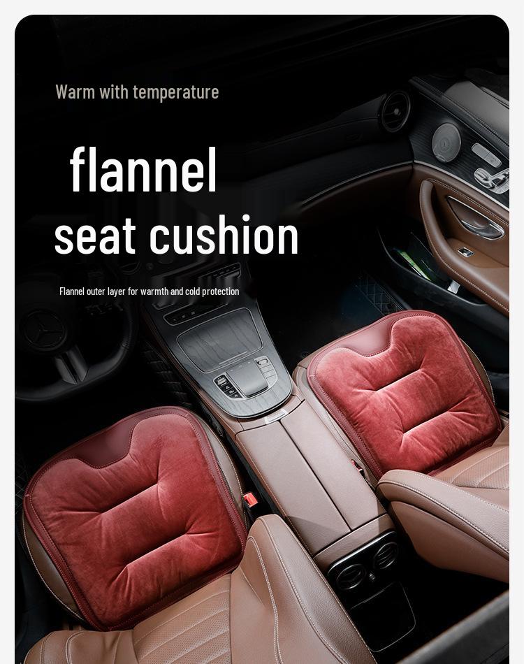 Luxury Flannel Winter Plush Car Seat Cushion for Mercedes-Benz & BMW - Thick, Warm, Three-Piece Rear Set