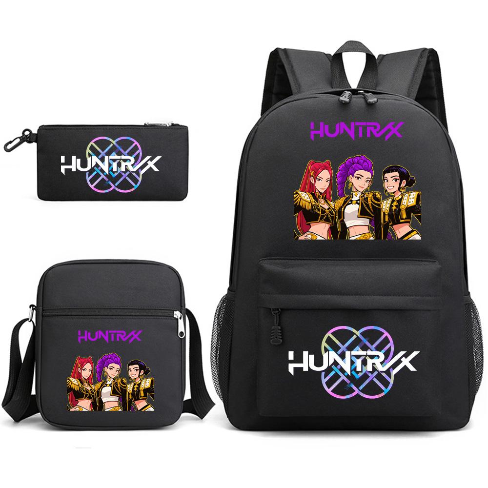 3Pcs/set Anime Printed Backpack with Shoulder Bag Pencil Case for Teenager Student Boy Girl SchoolBag Large Capacity Waterproof Bookbag Kid Gift