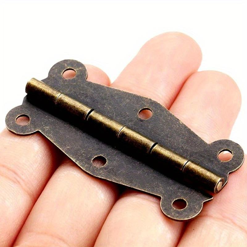 20 szt. Mini zawiasów do drzwi w stylu vintage w kolorze złotym, srebrnym i brązowym, zawiasy do dekoracji szafek, szuflad i szkatułek na biżuterię