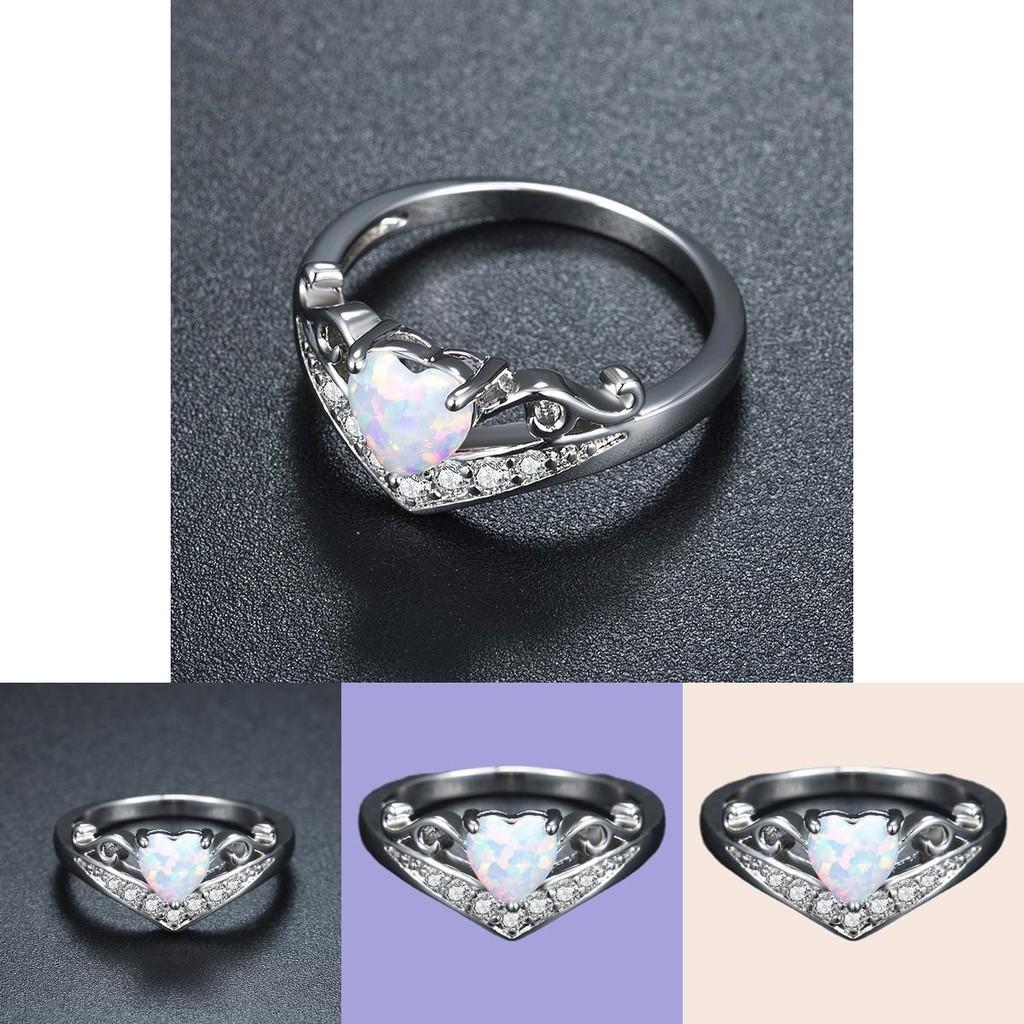 Creative European American Female Fashion Jewelry Heart-shaped Copper Ring Cy107