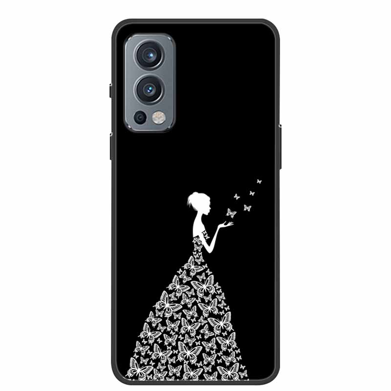 Black Silicone Case For OnePlus Nord 2 5G Phone Case Cover Soft Funda For One Plus OnePlus Nord 2 Back Cover Case 1+Nord 2 Nord2