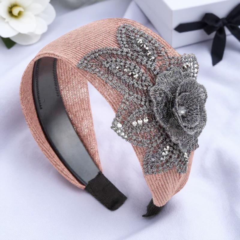 Fashion Big Flower Cotton Print Broad Brim Hair Hoop Breathable Simple Anti-skidding Headband 5 Color Options