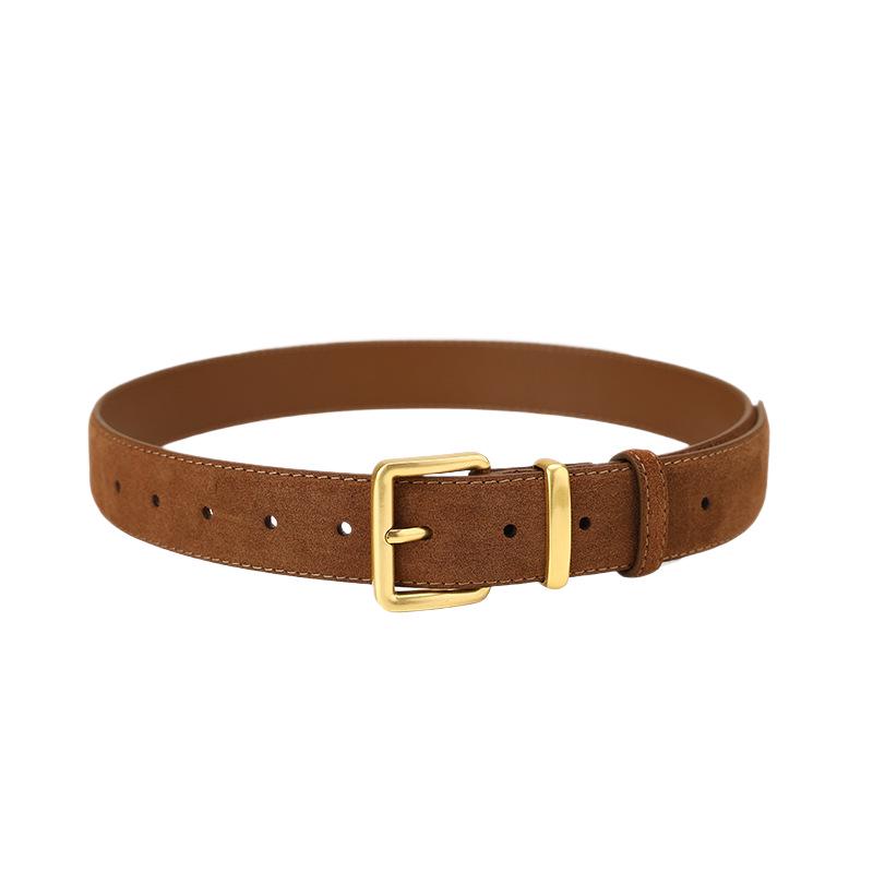 Women's Retro Suede Leather Belt - Versatile, Fashionable Cowhide Waistband