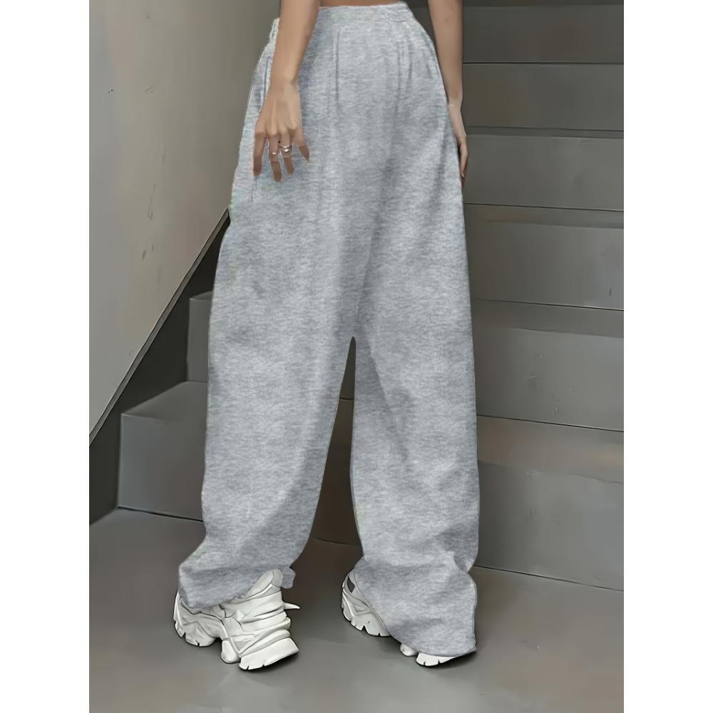 Herren Weite Sporthosen mit Kordelzugbund, Lässige und minimalistische Streetwear, Hauskleidung