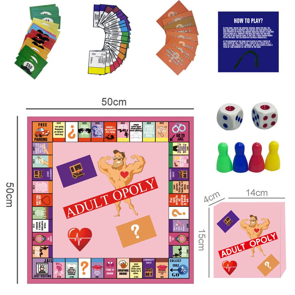 Couple Adult Opoly Board Game Relationship Card Game Portable Couple Game Birthday Date Night Gift for Husband Wife