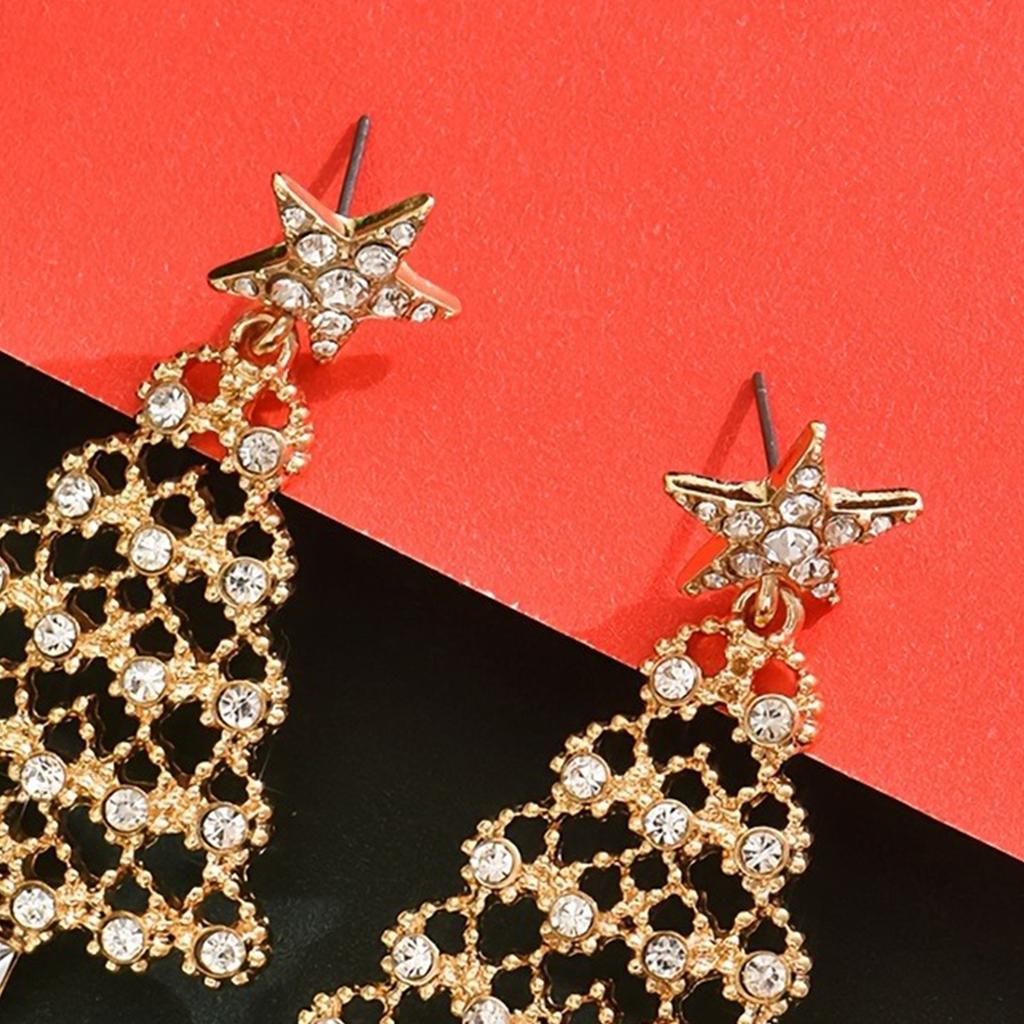 Christmas Tree Earrings for Women Geometric Design Festive Jewelry Gift for Holiday Party Daily Wear