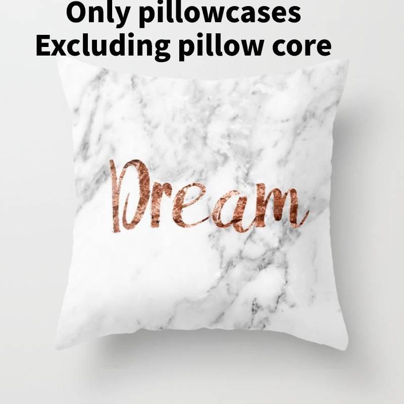 Modern Minimalist Cotton Cartoon Letter Cushion Cover Soft Peach Skin Plush Pillow Cover