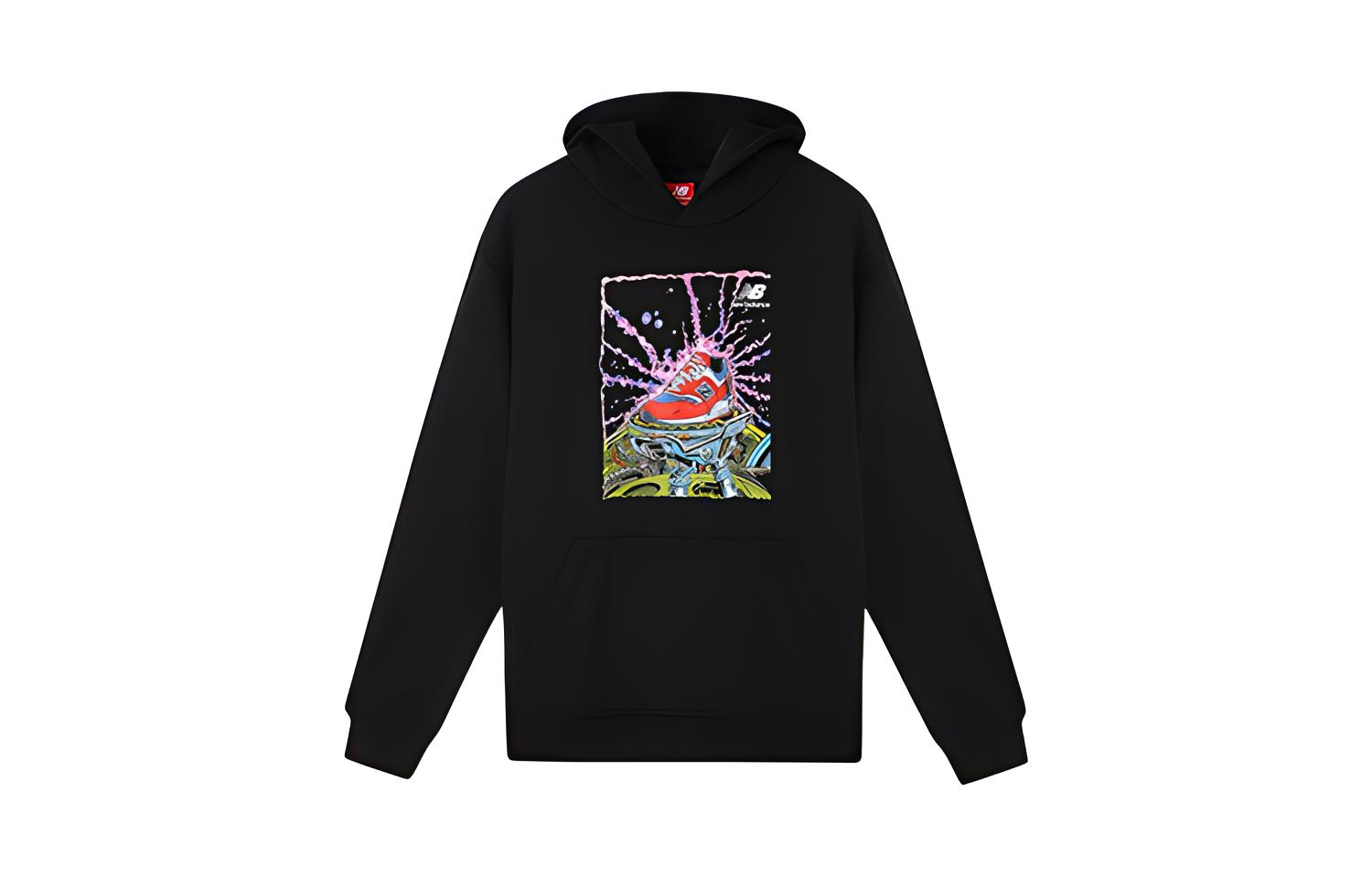New Balance Sweatshirts Unisex Black Hooded Thickened Regular AMT93660-BK S