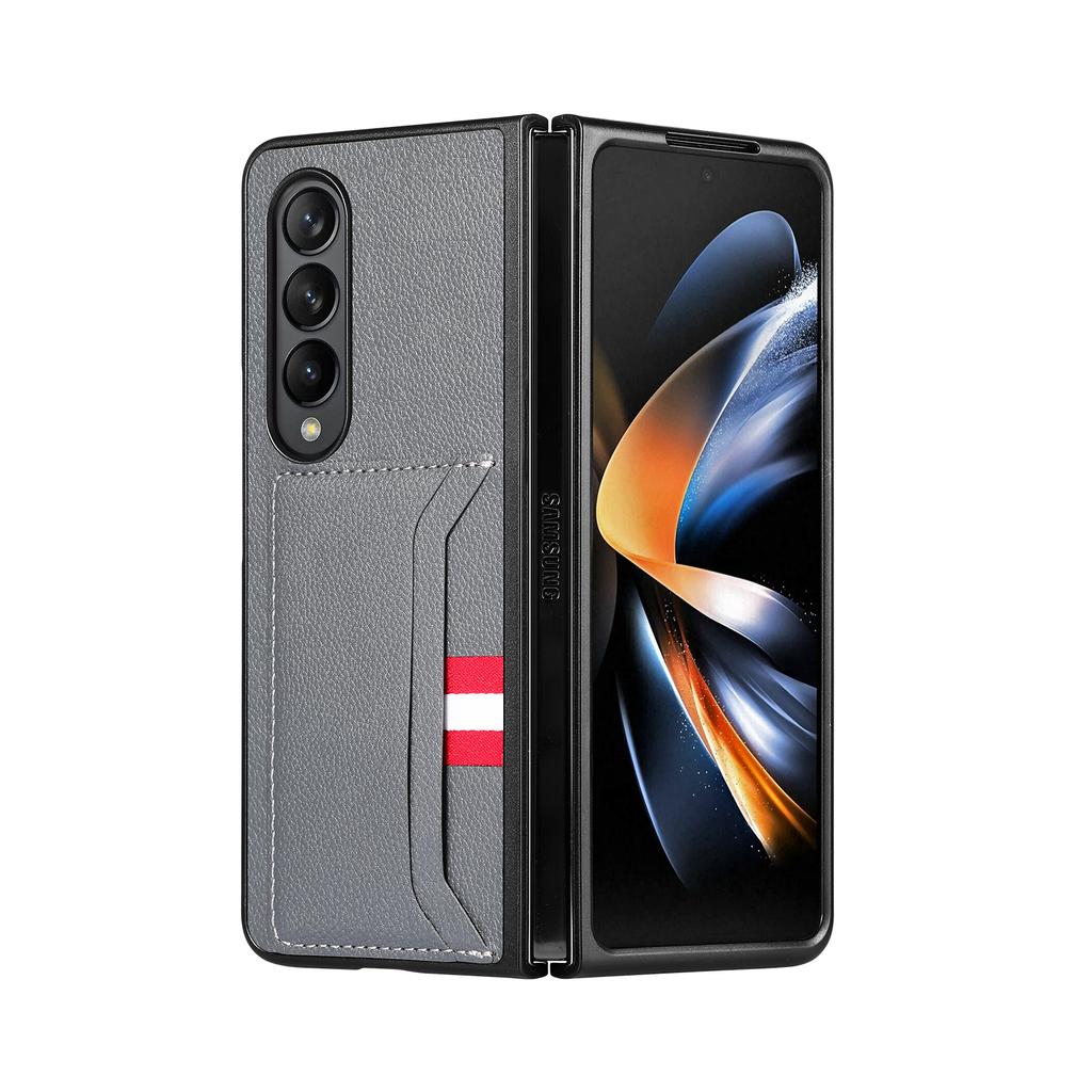 Leather Card Slot Business Case For Samsung Galaxy Z Fold 4 Fold3 Fold4 Fold2 Fold 3 2 5g Zfold4 Matte Feeling Phone Bag