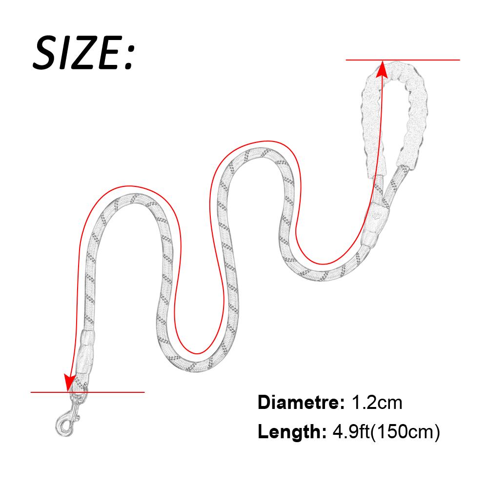 Reflective Large Dog Leash Nylon Rope Pet Running Tracking Leashes Long Lead Dog Mountain Climbing Rope For Medium Large Big Dog