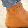 European & American Trendy Floral Daisy Anklet - Colorful Summer Beach Foot Jewelry for Women