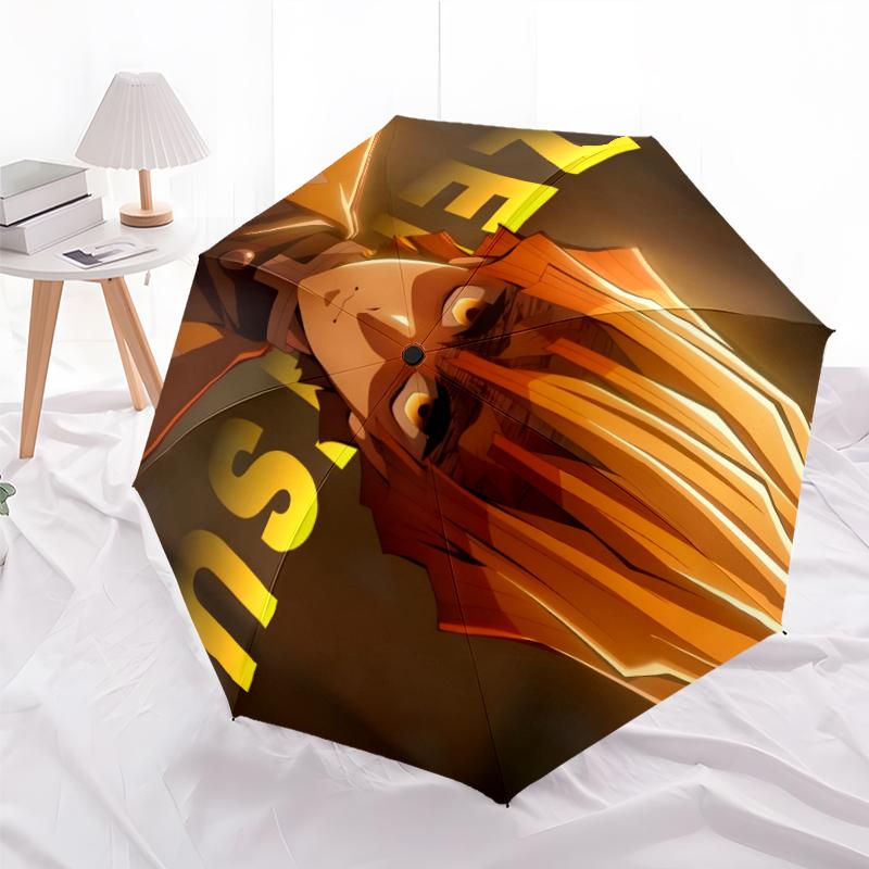 1pc Agatsuma Zenitsu (6) Umbrella, Sun Protection, And UV Shielding. It Has Eight Sturdy Ribs for Outdoor Use And Perfect As a Holiday Gift