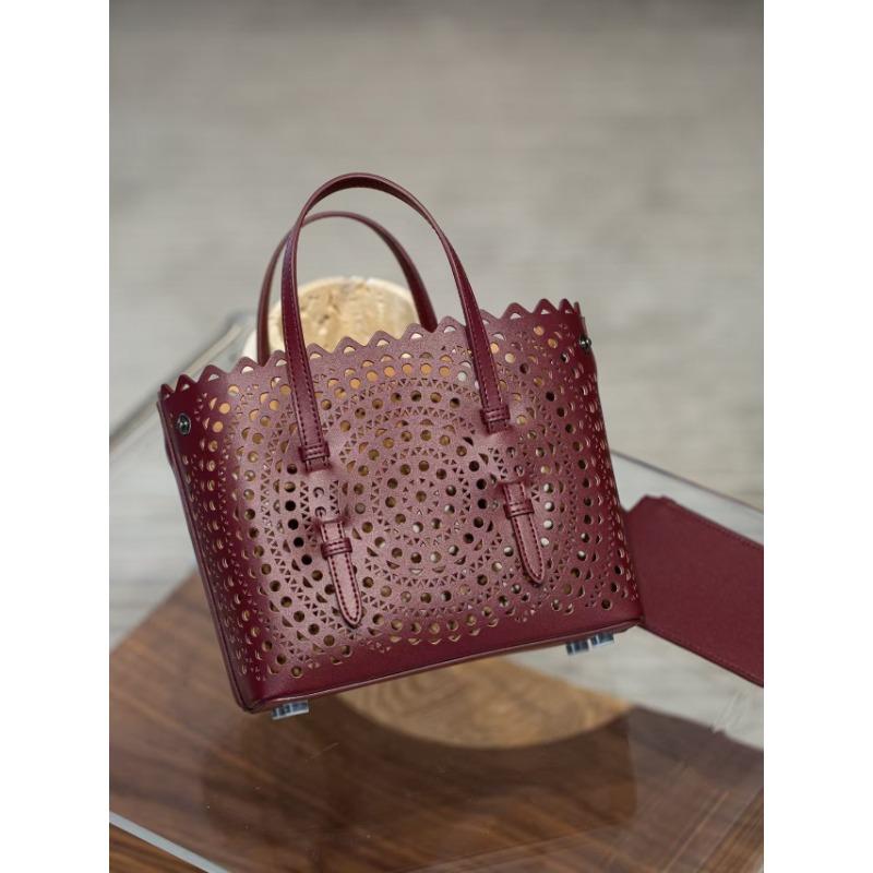 Niche sunflower wave hollow laser engraved cowhide vegetable basket genuine leather women's handbag single shoulder crossbody small bag holder