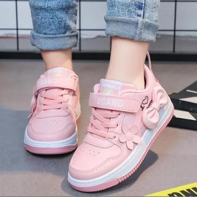 Zapatos de Lona de Flores para Niños, Zapatillas Deportivas Casuales para Niñas con Lazo Lindo de Princesa, Primavera y Otoño