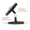 3/5mm To 4/7mm Hose Splitters Barbed Straight Tee 4-Way 6-Way Water Shunt Connectors Micro-Sprinkler Drip Irrigation Accessories