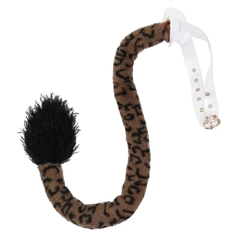 Faux Furs Foxes Costume Tail Adult/Teen Cosplay Halloween Christmas Party Costume Adjustable Cats Dog Wolf Leopards Tail