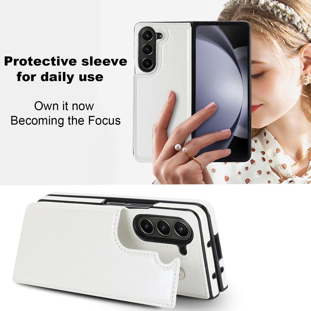 Pouzdro na karty s magnetickým přísavným dvojitým tlačítkem Vhodné pro Samsung Galaxy Z Fold 5 Fold4 Fold3 Full Package Protection Cover