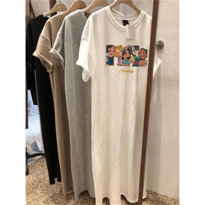 

YYFS Женская мода Лето Весна Рукава 1/2 Круглый вырез Свободная талия Повседневные платья XXXXL белый