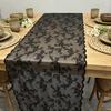 Yousheng French Lace Table Runner, Black & White Vintage Lace Runner for Coffee Table, Shoe Cabinet, Dining Table, Long Rectangular