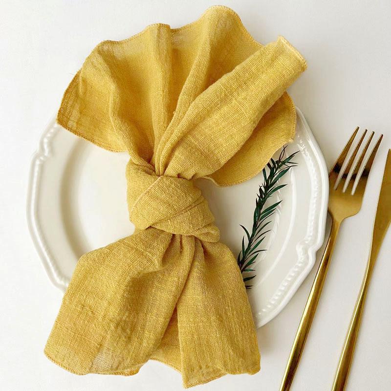 50pcs Cloth Napkins 100% Cotton  Gauze Fabric 30x30cm For Wedding Party Birthday Tea Towel Table Baby Shower Christmas Napkins